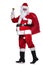 Full body picture of santa claus sounding his bell