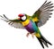 Full body portrait image of Gouldian Finch bird. AI-generated.