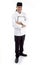 Full body pose of handsome chef