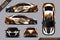 Full car wrap design vector kit for race car, pickup truck, rally, adventure vehicle, uniform and sport livery.