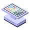 Full cash screen icon isometric vector. Money receipt