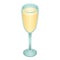 Full champagne glass icon, isometric style
