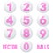 Full collection of icons balls with numbers.