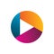 Full color circle play media logo design