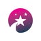 Full color creative circle star motion logo design