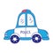 Full color emergency police car transport with siren