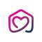 Full color housing love hearth logo design