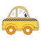 Full color kawaii happy taxi car transport