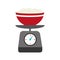 Full color kitchen weight scale with bowl and mixture