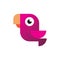 Full color parrot bird geometry logo design
