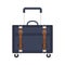 Full color with travel suitcase blue with wheels and handle