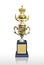 Full decoration golden trophy isolated