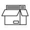 Full documents box icon, outline style