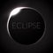 Full eclipse vector illustration. Eclipse with ring of sun in deep space. Full Solar eclipce.