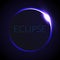 Full eclipse vector illustration. Eclipse with ring of sun in deep space. Full Solar eclipce.