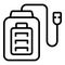 Full electric powerbank icon outline vector. Power charger