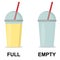 Full and Empty comparison kids vector illustration design