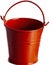 Full and empty gardening buckets. Pailful or bucket with water vector illustration, filled steel metal and pumped plastic pails is