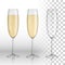 Full and empty glass of champagne and white wine on a transparent background. vector glass. Holiday Merry