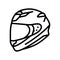 full face motorcycle helmet line icon vector illustration
