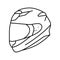 full face motorcycle helmet line icon vector illustration