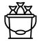 Full fish bucket icon, outline style