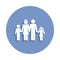 Full-fledged family holding hands icon in badge style. One of Family collection icon can be used for UI, UX