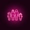 Full-fledged family holding hands icon. Elements of Family in neon style icons. Simple icon for websites, web design, mobile app,