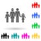 Full-fledged family holding hands multi color style icon. Simple glyph, flat vector of family icons for ui and ux, website or