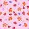 Full flourish graphical surface pattern artwork of hibiscus rosa sinensis