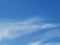 Full frame of pretty blue sky with unusual scudding cloud formation