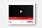 Full frame video player elements for channel wireframe. Video player with popular design element. Simple buttons mockup