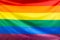 Full frame of waving rainbow flag, LGBTQIA concept