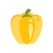 Full Fresh Yellow Bell Pepper Primitive Cartoon Icon, Part Of Pizza Cafe Series Of Clipart Illustrations