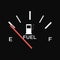 Full fuel gauge icon black background. Vector illustration