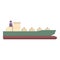 Full gas carrier ship icon cartoon vector. Maritime petrol