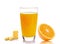 Full glass of orange juice and Vitamin C pills