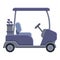 Full golf cart icon, cartoon style