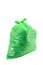 Full green garbage bag isolated