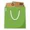 Full Green Shopping Bag Flat Icon on White