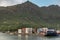 Full Haaheo container barge in Nawiliwili port, Kauai, Hawaii, USA