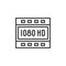 Full hd 1080 outline icon