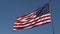 Full HD left facing American flag slow motion waving in wind