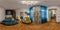 Full hdri 360 panorama view in vintage bedroom room in luxury elite vip expensive hotel or apartment  in equirectangular seamless
