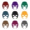 Full head mask icon in black style isolated on white background. Superhero`s mask symbol stock vector illustration.