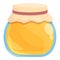 Full honey jar icon cartoon vector. Gold propolis