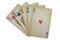 Full house aces and Kings old cards isolated