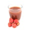 Full juice fresh ripe red strawberries isolated on white