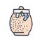 full laundry basket color vector doodle simple icon