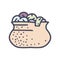 full laundry basket color vector doodle simple icon
